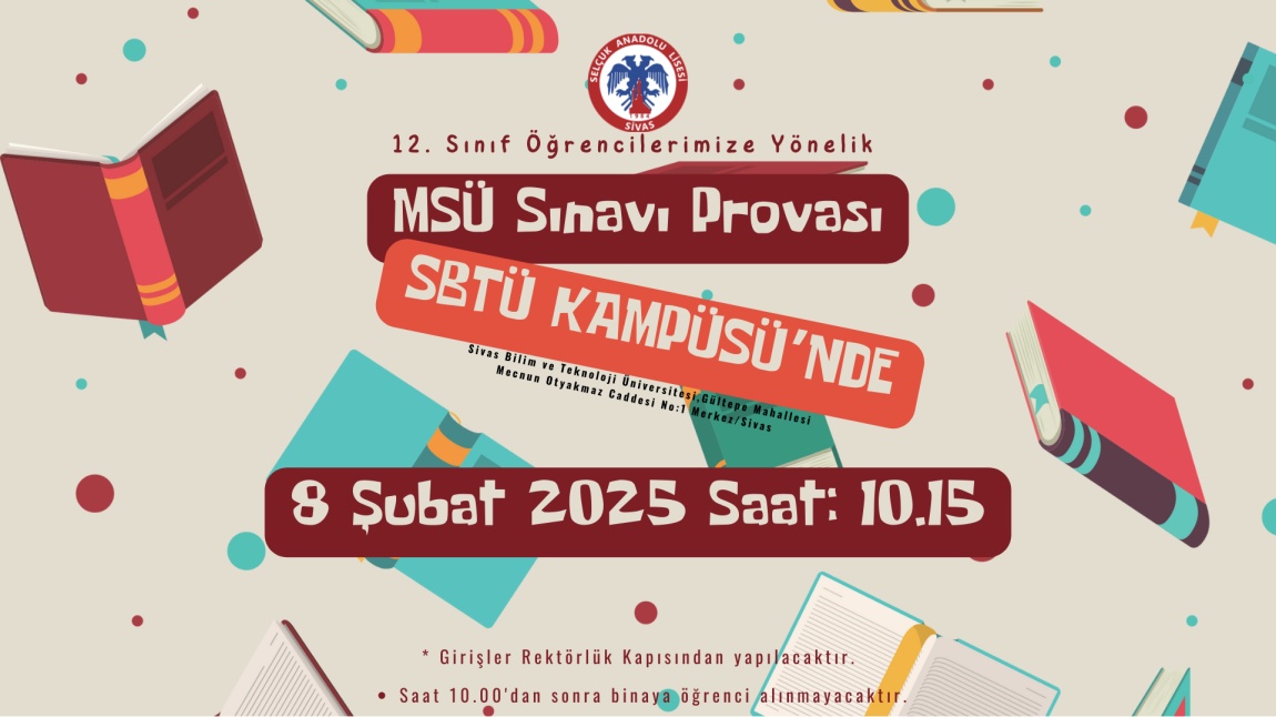 MSÜ SINAVI PROVASINA BEKLİYORUZ